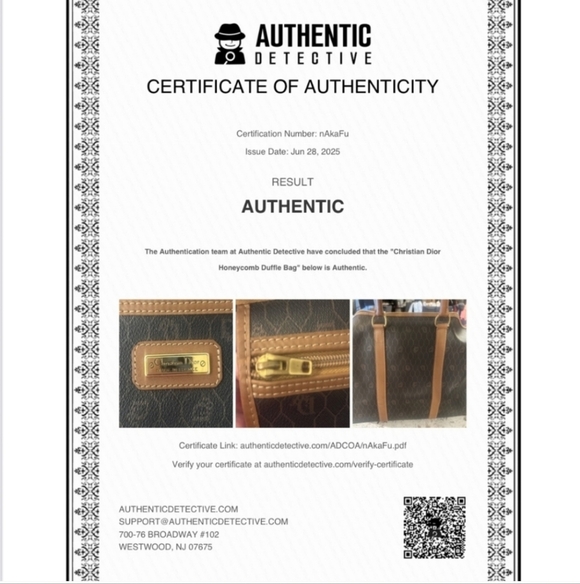 Vintage DIOR Honeycomb Weekender/Duffle/ Travel Bag W/ COA - Picture 16 of 16